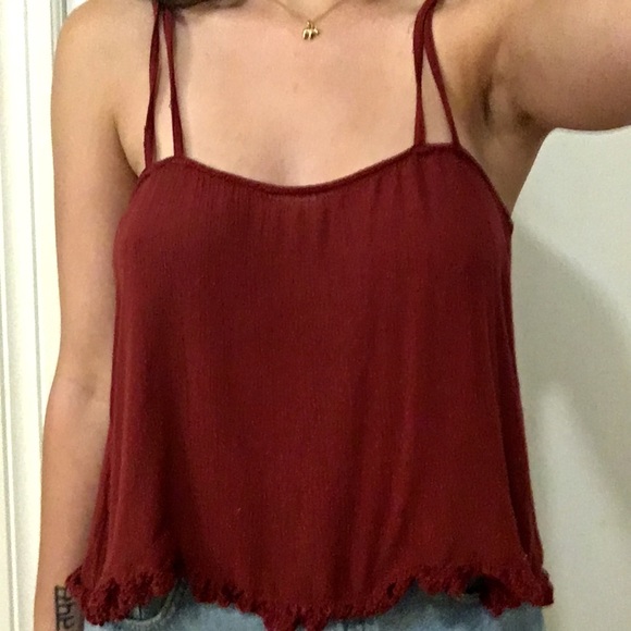 Maroon strappy tank top - Picture 4 of 5